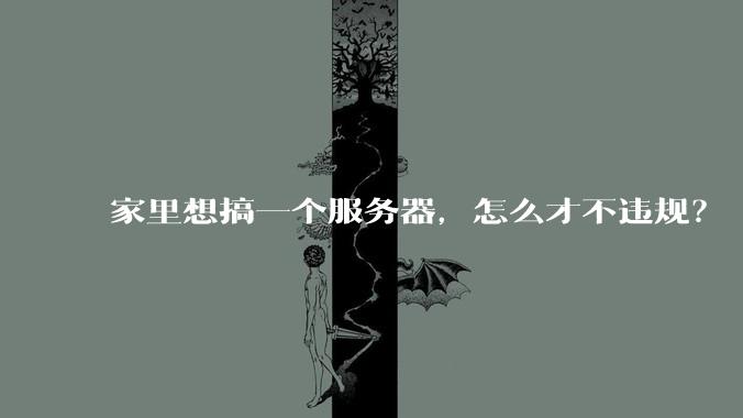 家里想搞一个服务器，怎么才不违规？
